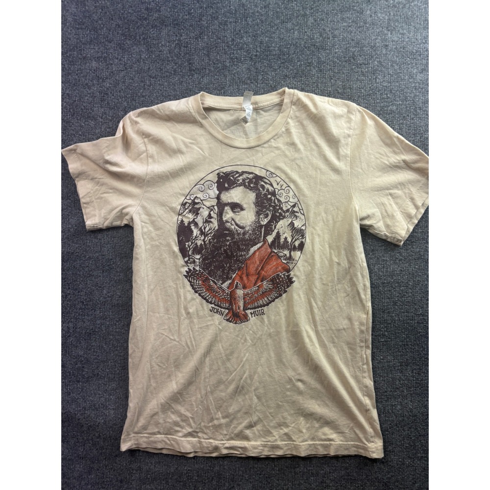 John Muir Graphic Tee Mens M Beige Natchez Trace State Park Shirt